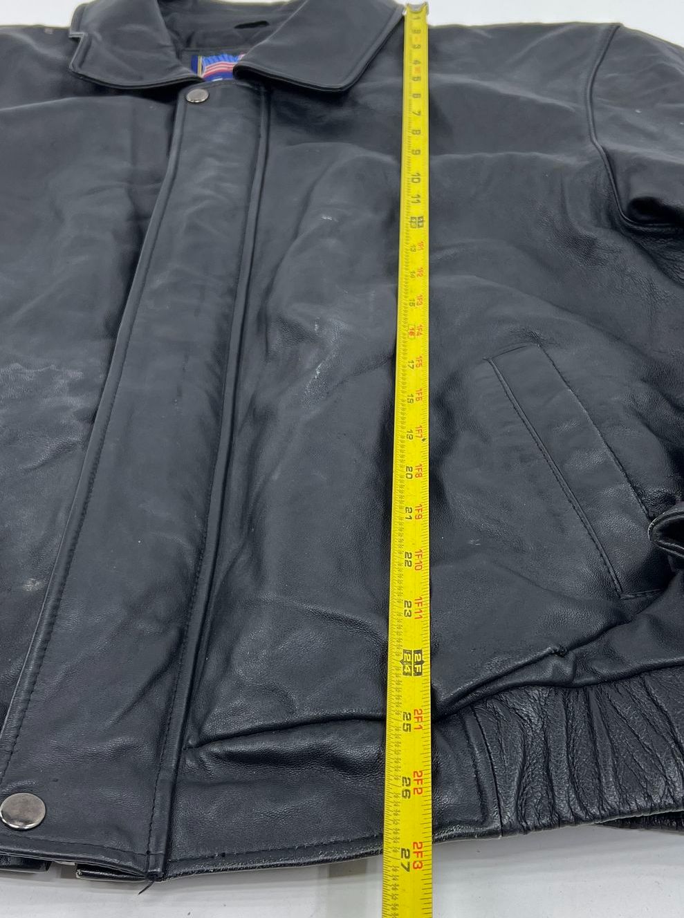 Vintage 90s Leather USA Black Genuine Leather Bomber Jacket Men's Size L