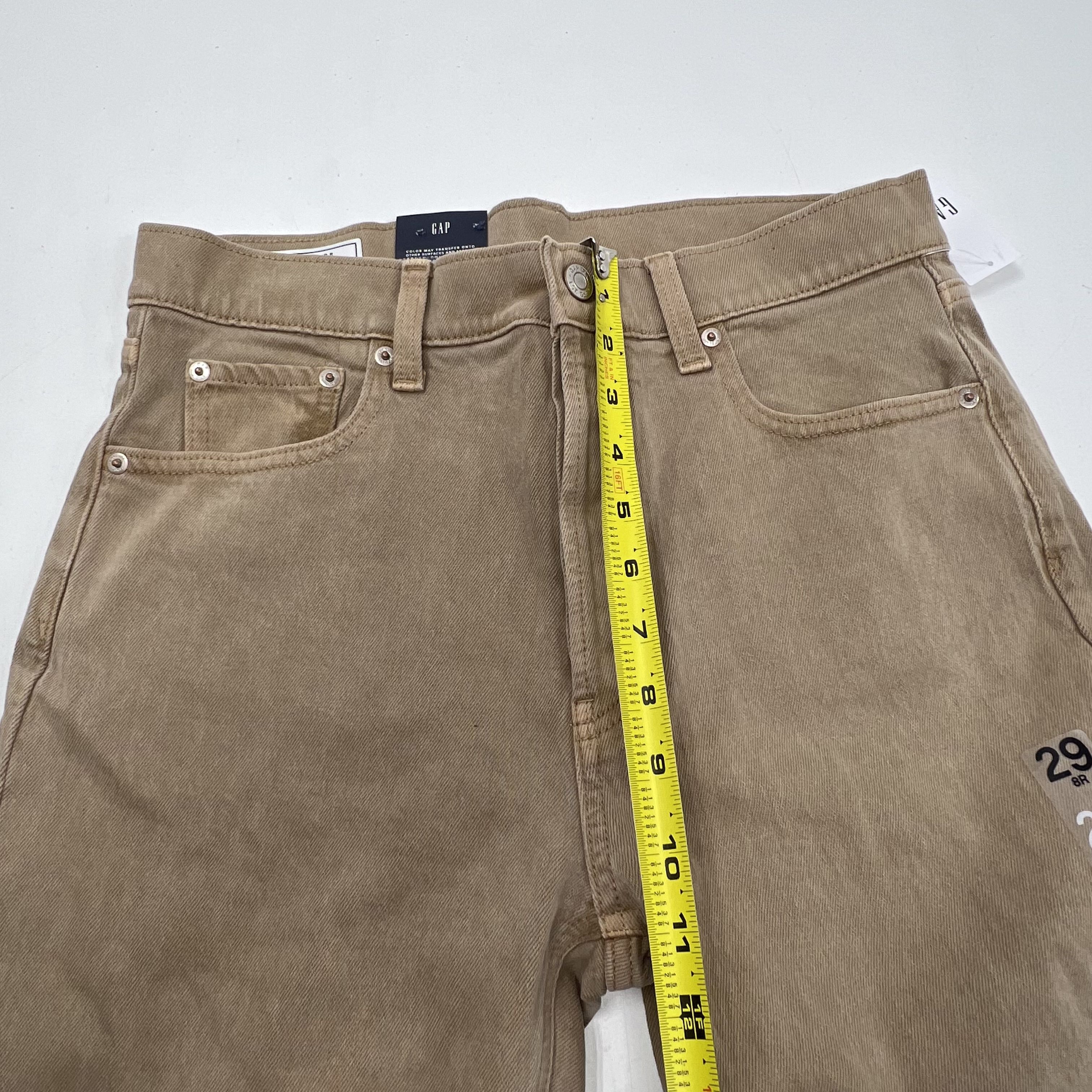 NWT Gap Tan Cheeky Straight High Rise Raw Hem Button Fly Jeans Women's 29