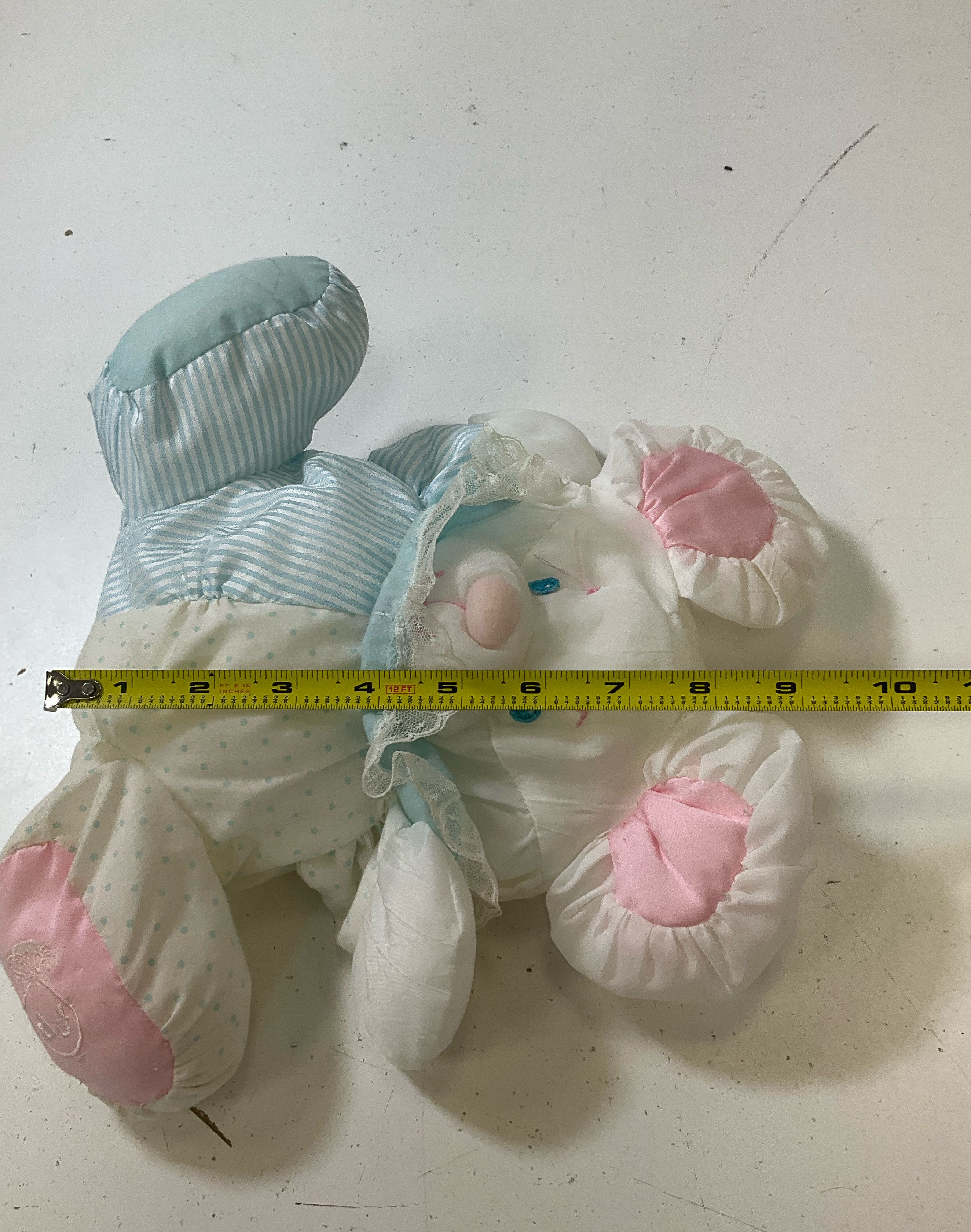 2 Vintage Fisher Price Puffalump Mouse Baby Rattle Stuffed Animals Yellow Blue