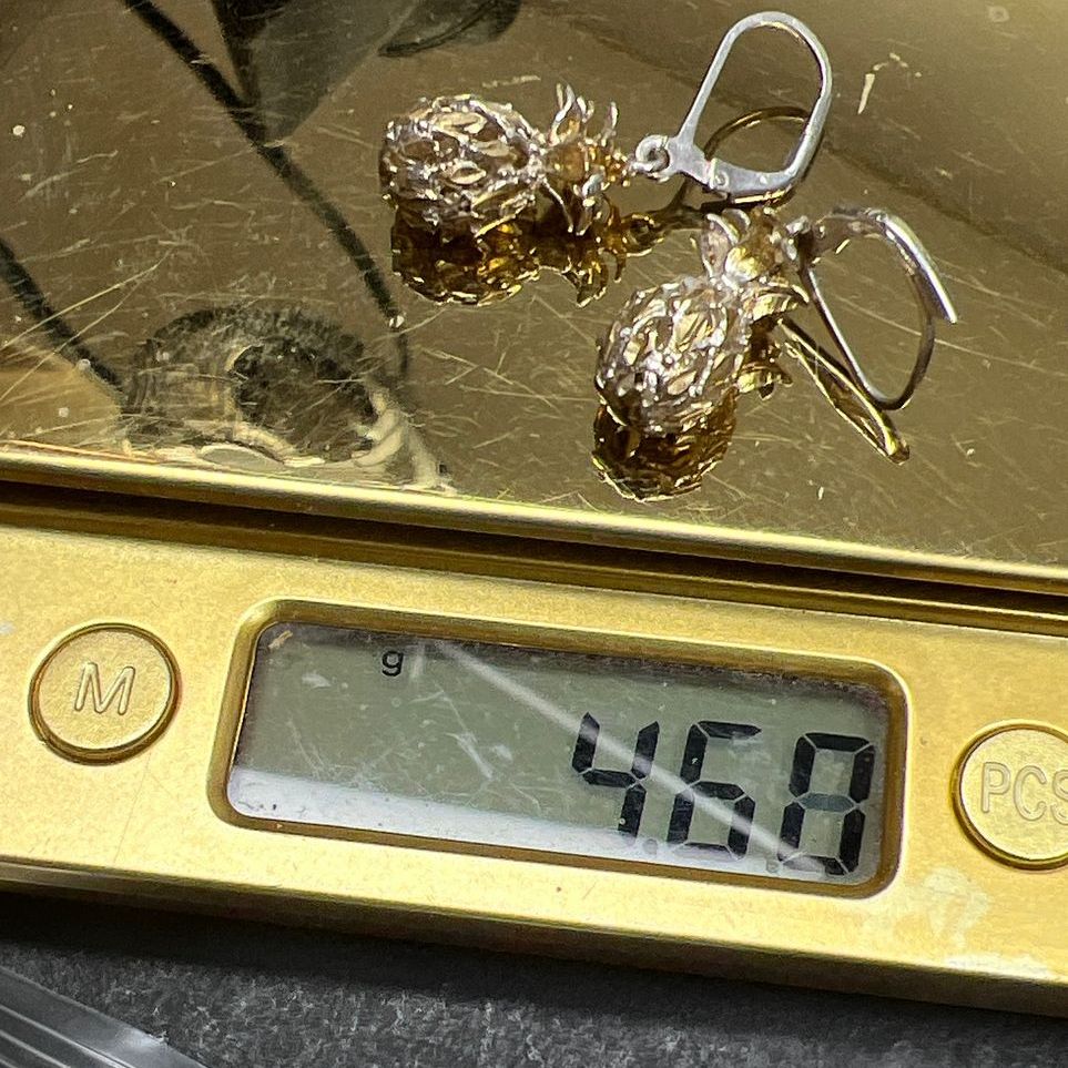 925 Sterling Silver Pineapple Dangle Earrings