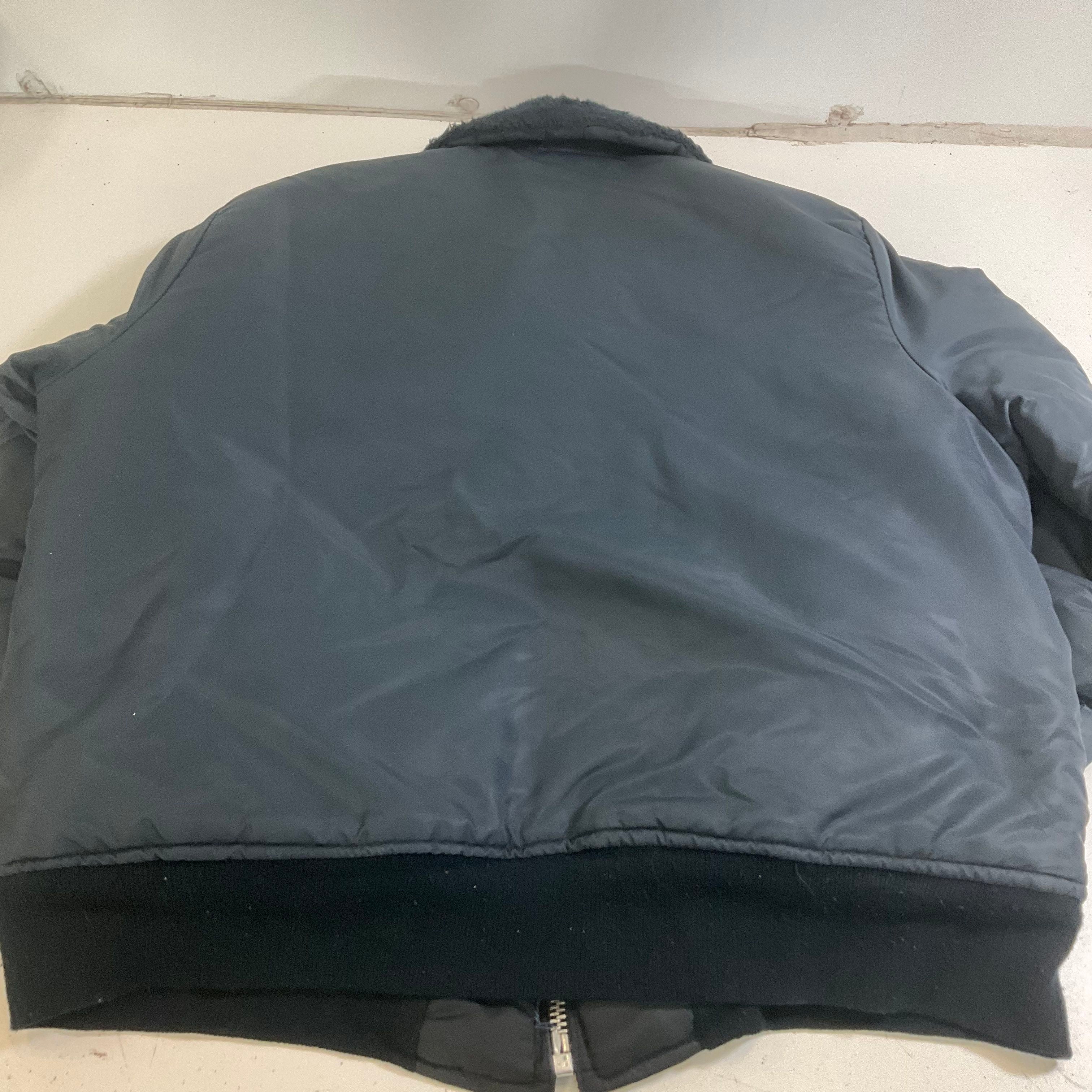 Vintage 80s Timber King Bomber Jacket Quilted Lined Faux Fur Collar USA Made L
