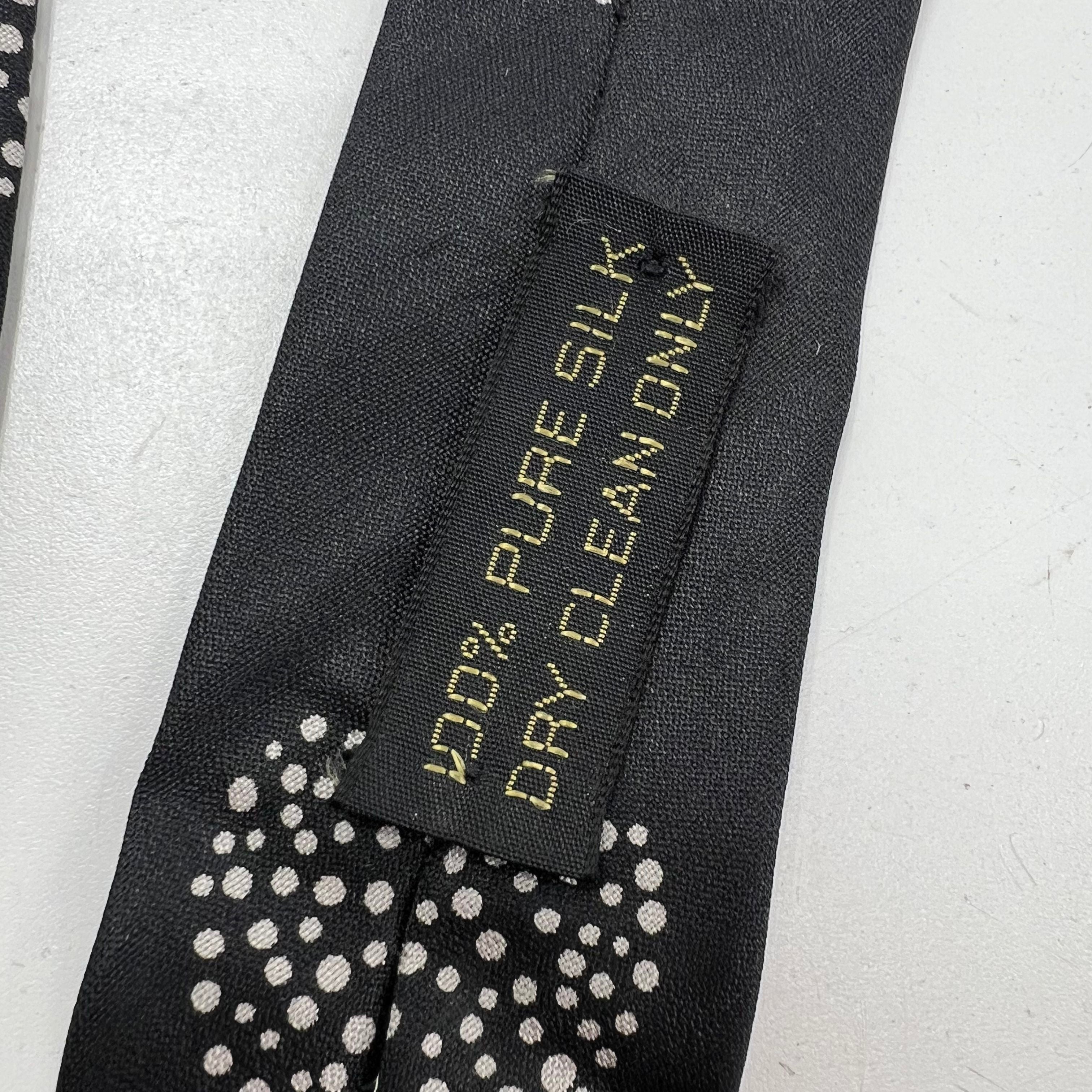 Vintage 90s Giorgio Armani Black Geometric Dot Silk Necktie Men's 3.25"