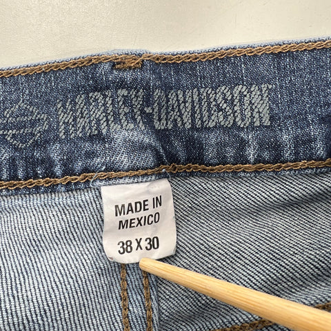 Harley-Davidson Straight Leg Medium Wash Denim Biker Jeans Mens Sz 38x30