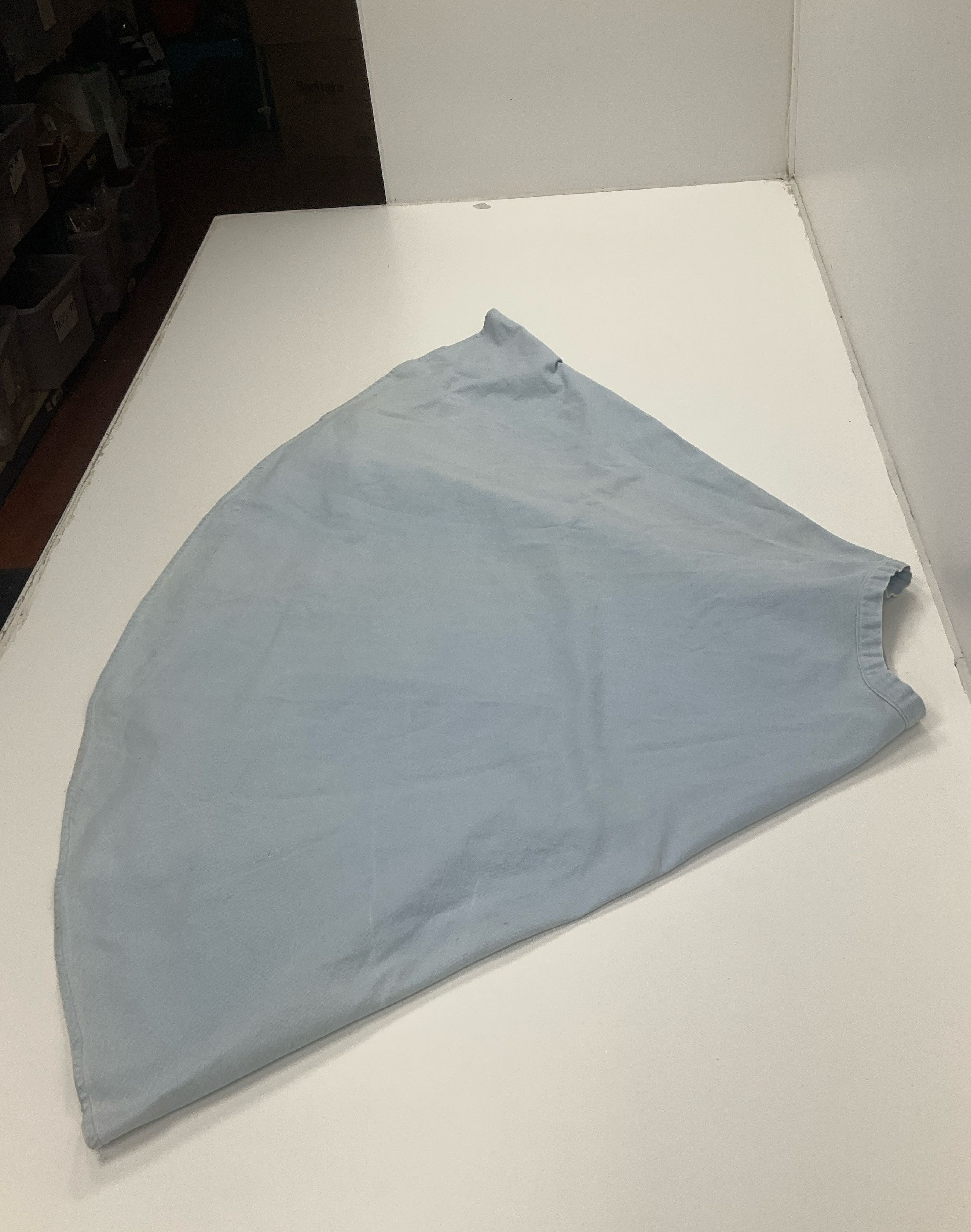Vintage Handmade Light Blue Denim Twill Circle Full Skirt Women's Size 27" Waist
