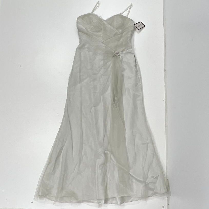 NWT VTG Women's Impressions Bridal Light Grey Polyester Formal Dress - Size 12