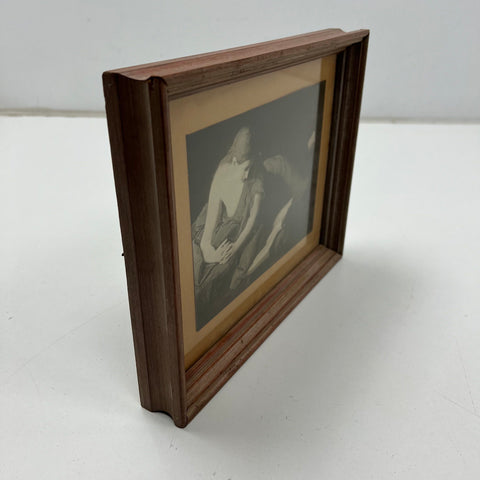 After Pompeo Battoni Print Penitent Magdalene 9x11 Religious Art Vintage Framed