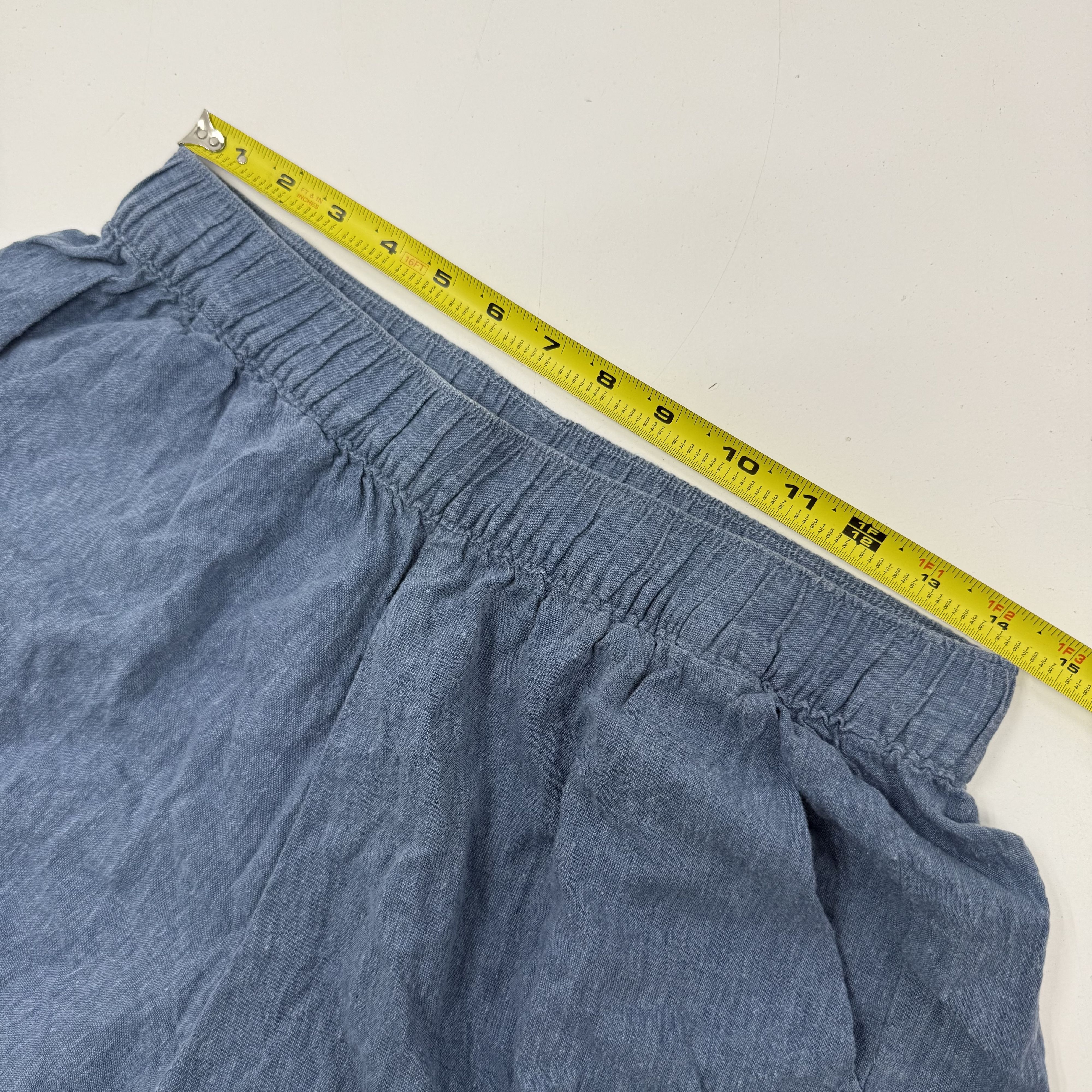 Patagonia Blue Chambray Hazy Dazy Hemp Blend Pull On Shorts Women's M