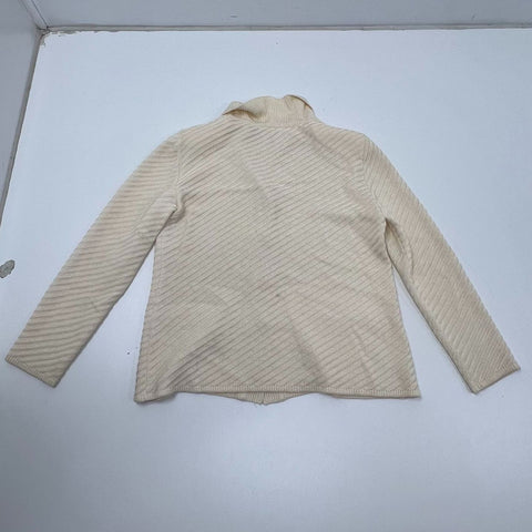 Vintage 90s Escada Margaretha Ley Cream Wool Ribbed Cardigan Sweater Womens 40