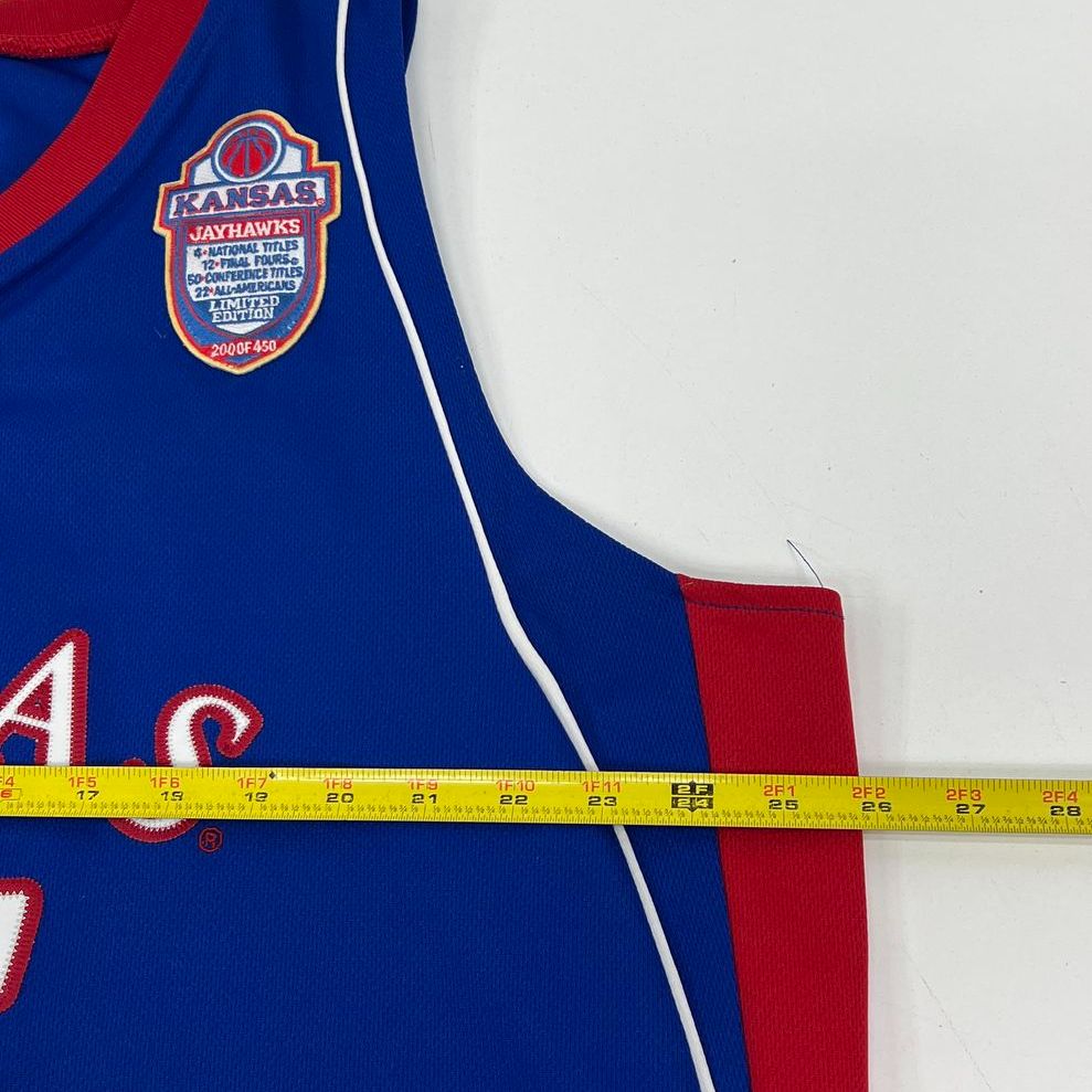 Vintage Y2K Adidas Kansas Jayhawks Blue Limited Edition #15 Jersey Mens L