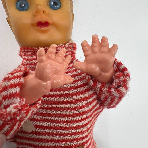 Vintage Hula Hoop Girl Doll Wind Up Toy Mid Century 1950s Plastic