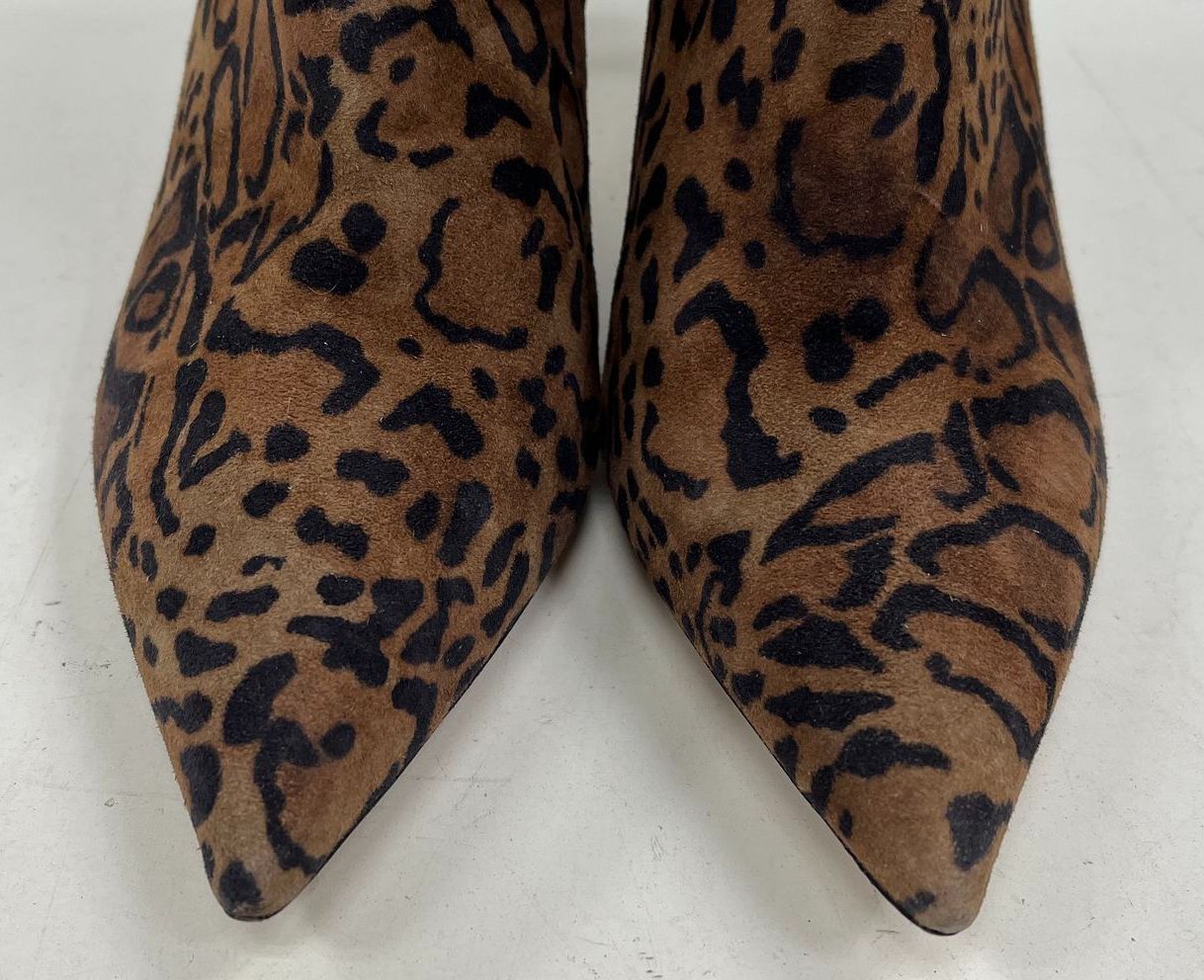 SJP by Sarah Jessica Parker Busker Leopard Suede Ankle Boots Size 41 US 11