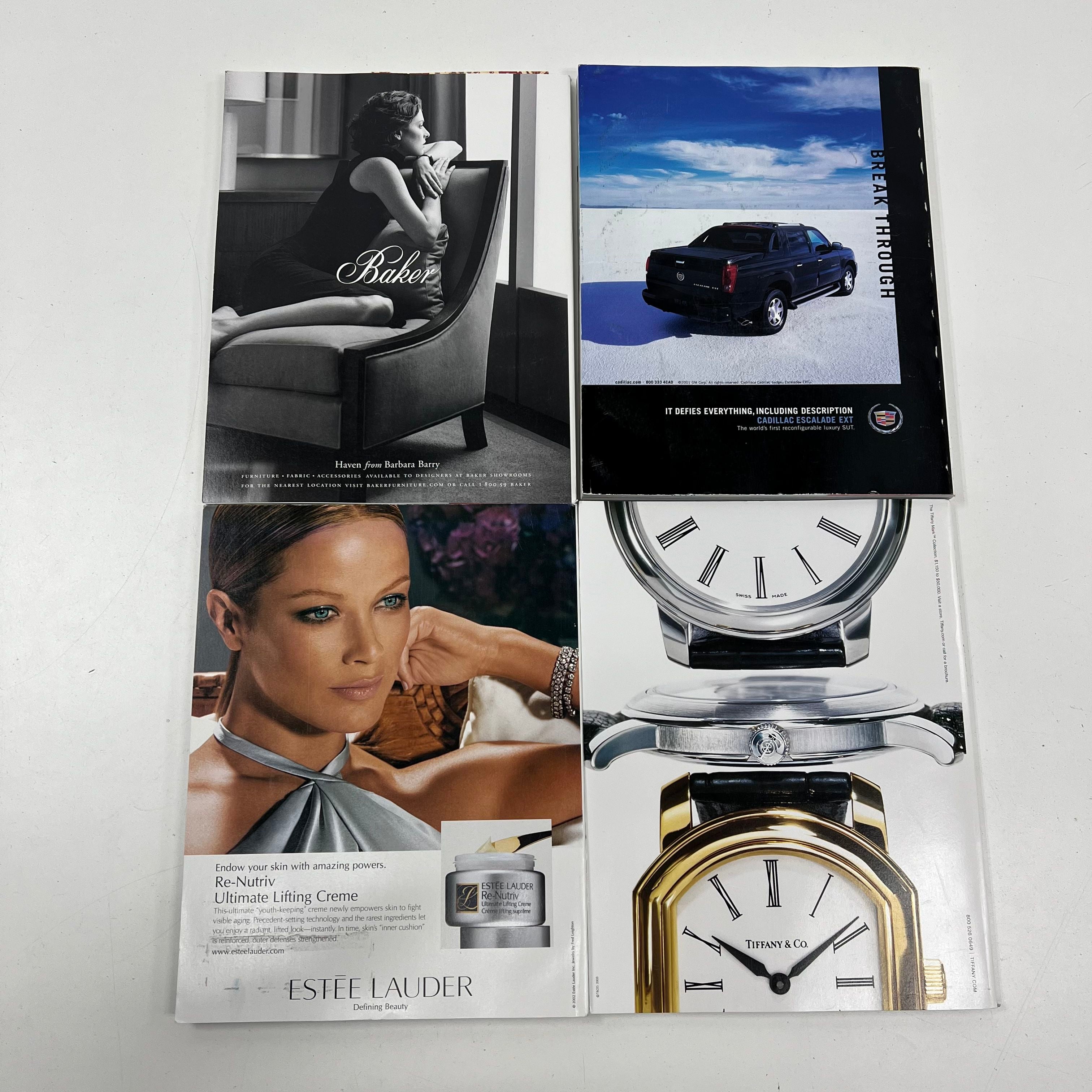 Architectural Digest Magazine Lot of 4 Vintage 2002 2003 Interior Design