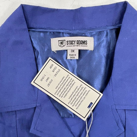 Stacy Adams Blue NWT Lot of 3 Linen Blend Shirt Set & T-Shirt Men's 3XL 42x34