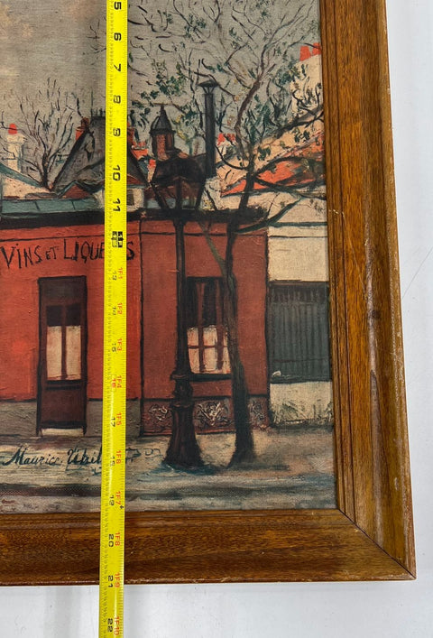 Vintage Mid-Century Maurice Utrillo Parisian Street Scene Framed Wall Art Print