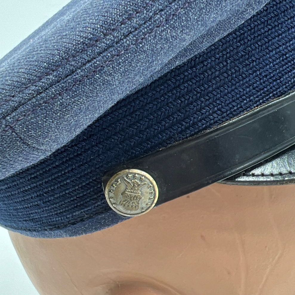 Collectible Vintage Blue & Black US Military Officer Uniform Hat 7 1/3 HL