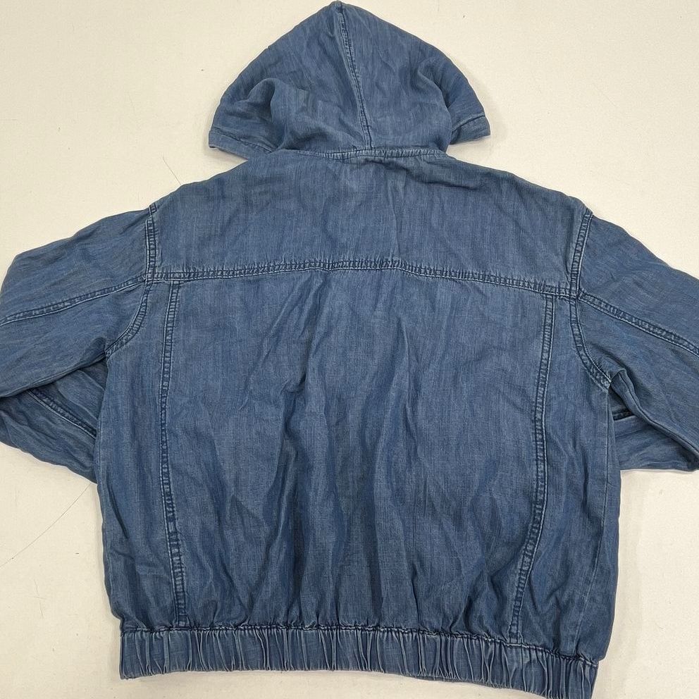 Chelsea & Theodore NWT Blue Lyocell Hooded Utility Jacket Women's S