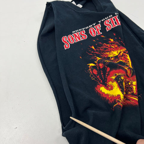 Sons of Silence MC Biker T-Shirt Cut Off Don't Start No Shit Gildan Sz M