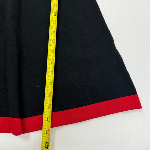 JHH Red Black Striped Colorblock Knit A-Line Sweater Dress Women's M NWT