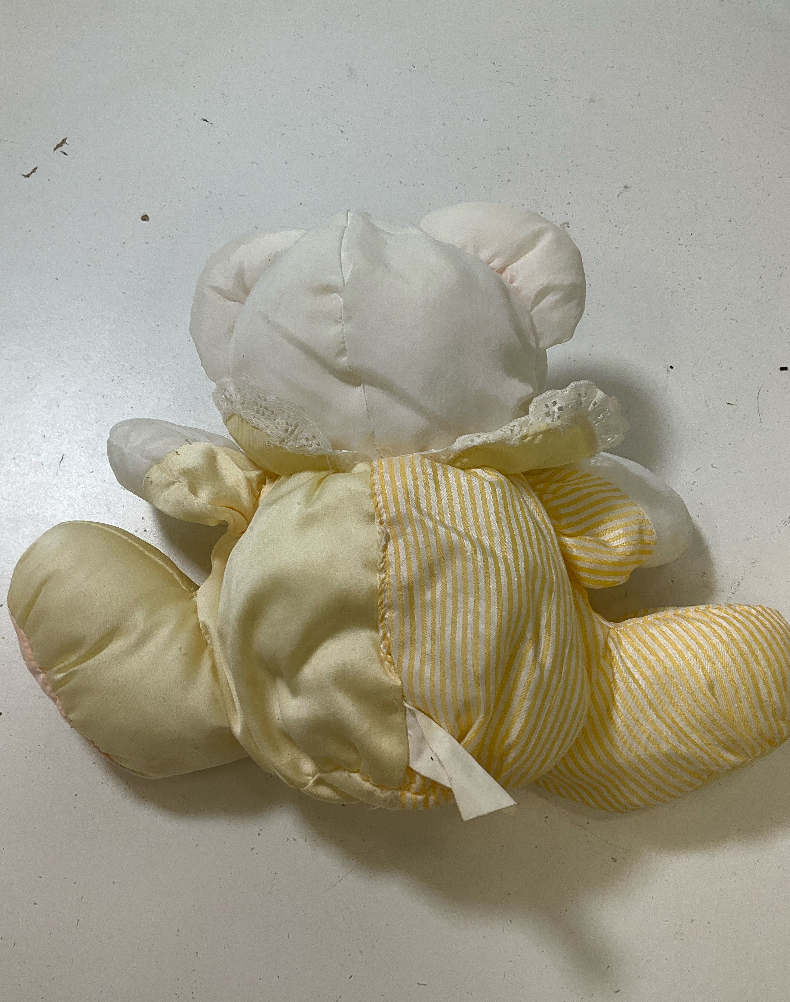 2 Vintage Fisher Price Puffalump Mouse Baby Rattle Stuffed Animals Yellow Blue
