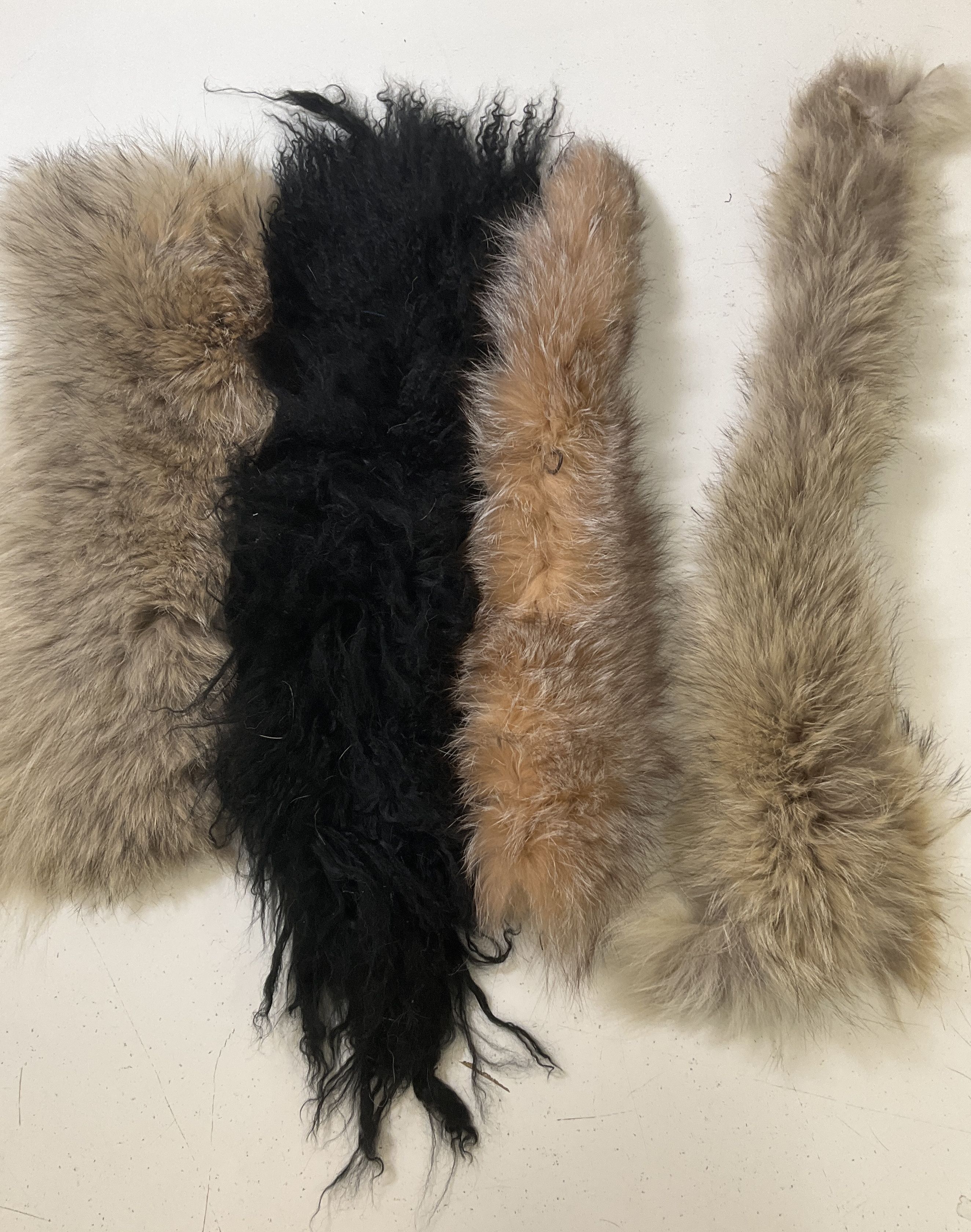 Lot Of Fur Trim Scraps Collars For Craft Upcycle Rabbit Mink Others 13 Pieces