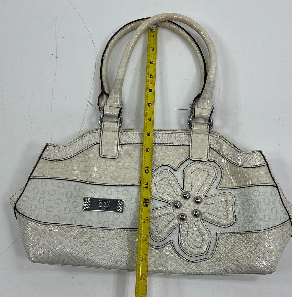 Guess Purse Lot 2 Handbags Blue Tote White Snakeskin Satchel Faux Leather