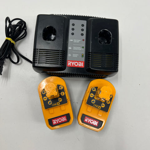Ryobi P120 18V ONE+ Dual Chemistry Charger & Two Batteries Lot