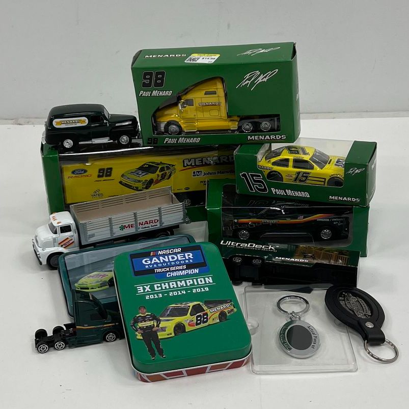 Collectible Menards Playing Cards Keychains Cars & Trucks Toy Lot Some NIB