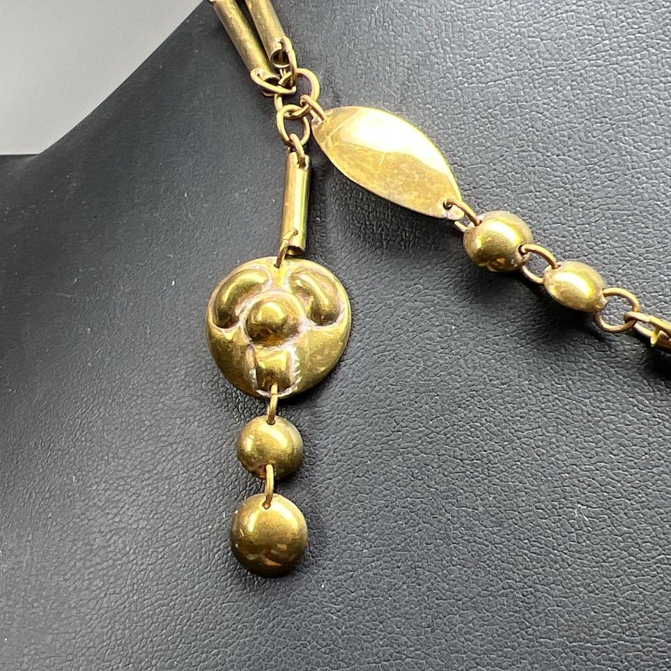 Brass Dangling Pendant Charms Necklace
