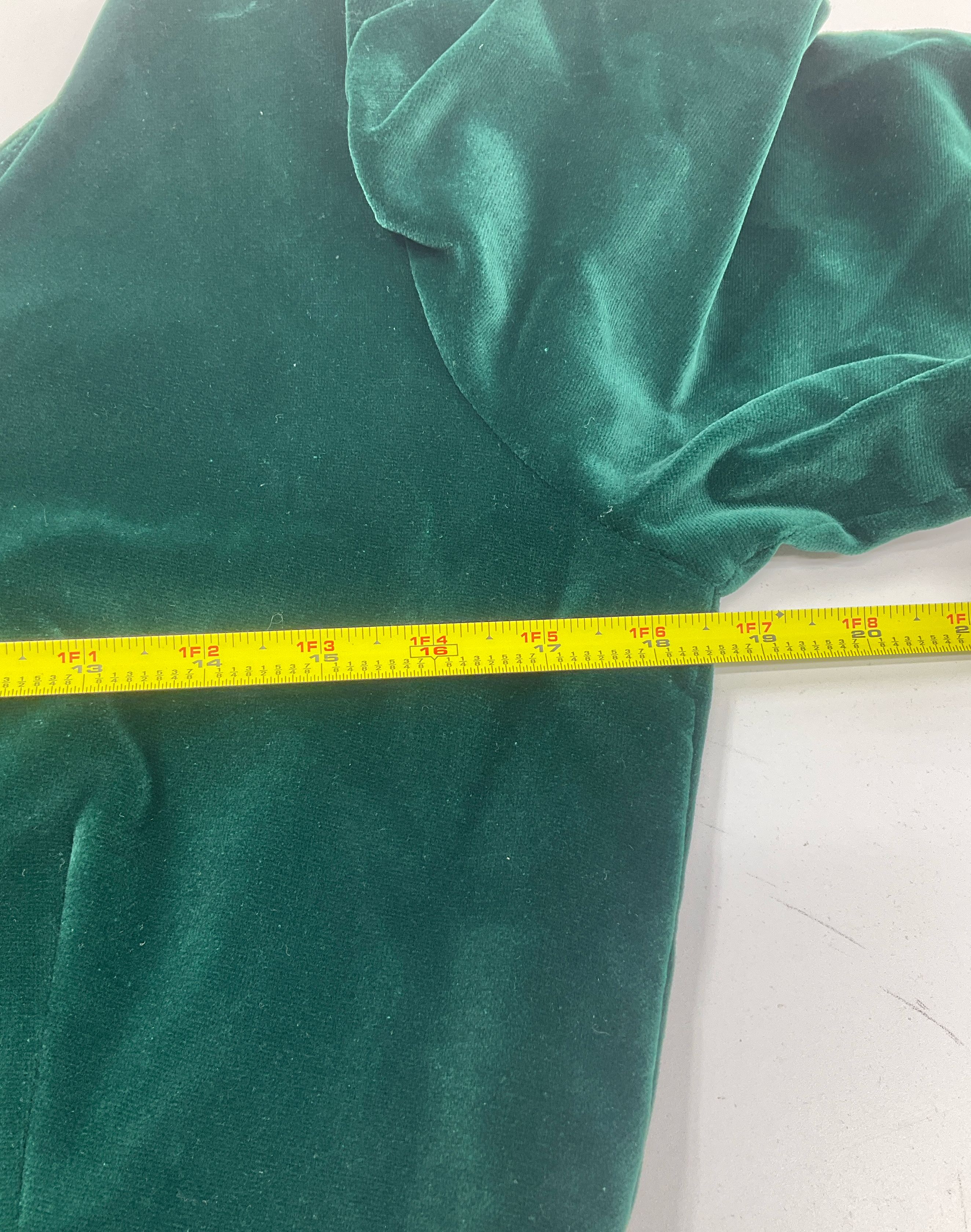 Vintage Handmade Green Velvet & Moire Full Length Holiday Party Dress Size M/L