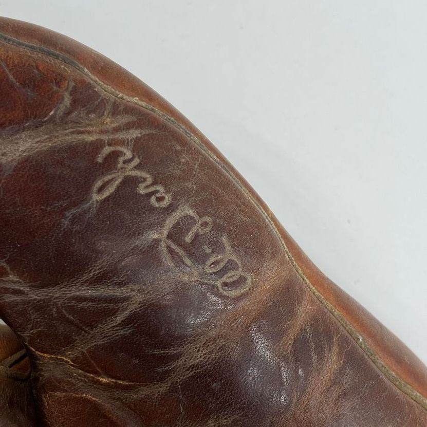 Collectible Vintage JC Higgins 1621 Leather Baseball Catcher Glove Mitt w/Button