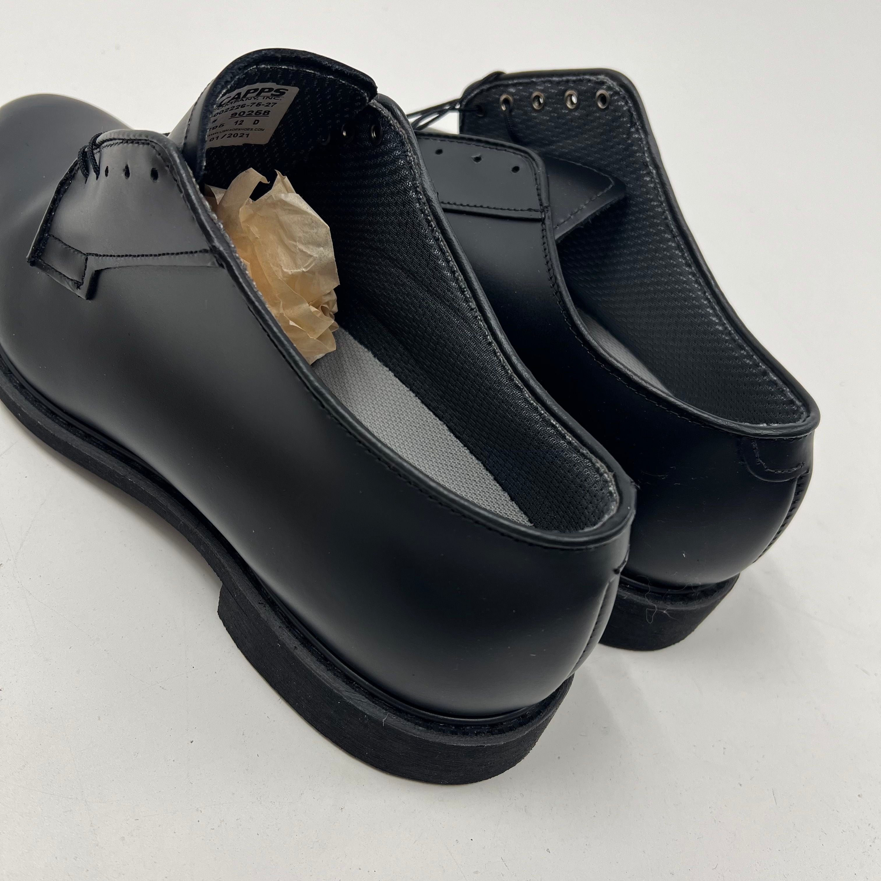 Capps Commander 90258 Airlite Uniform Oxford Shoes Mens 12 D Black NIB Made USA