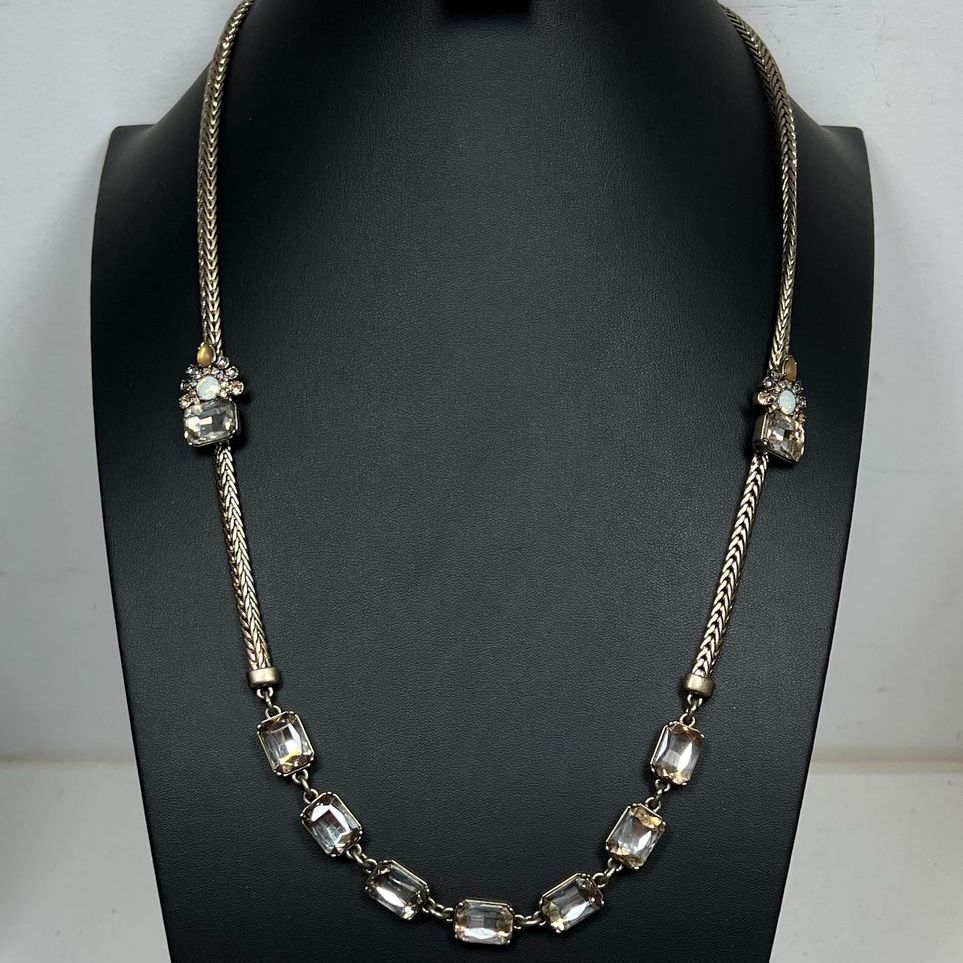 LOFT Guiliana Rancic Suzanna Dai Gold Tone Crystal Statement Necklace In Box