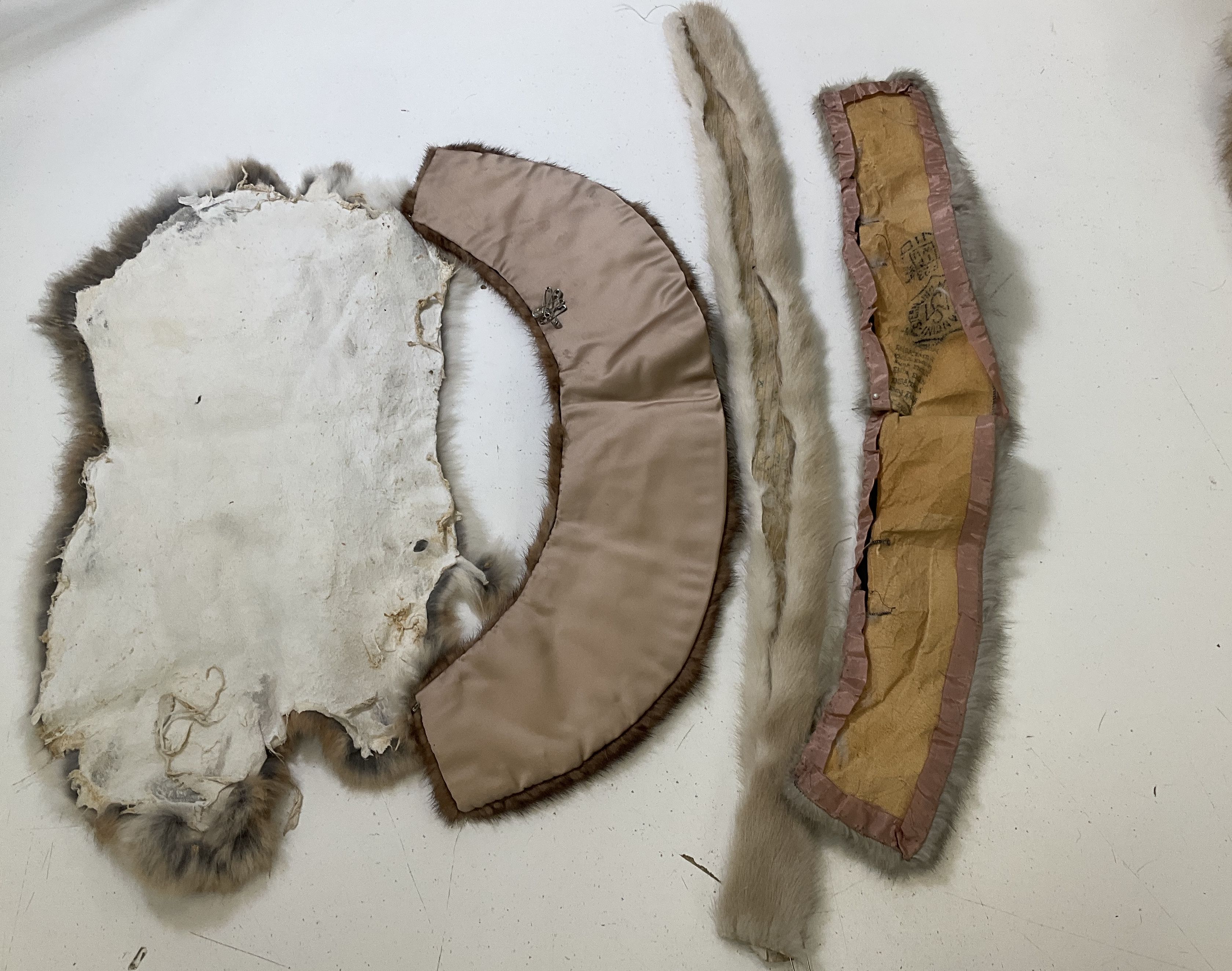 Lot Of Fur Trim Scraps Collars For Craft Upcycle Rabbit Mink Others 13 Pieces
