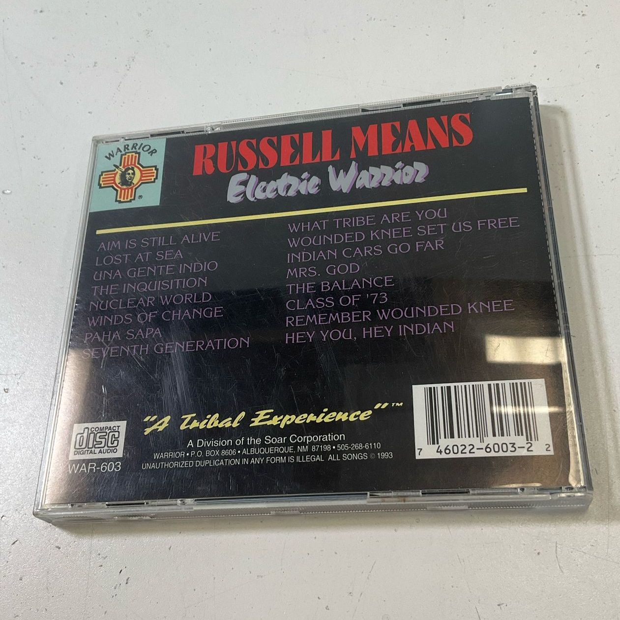 Russell Means Electric Warrior CD 1993 Warrior WAR-603