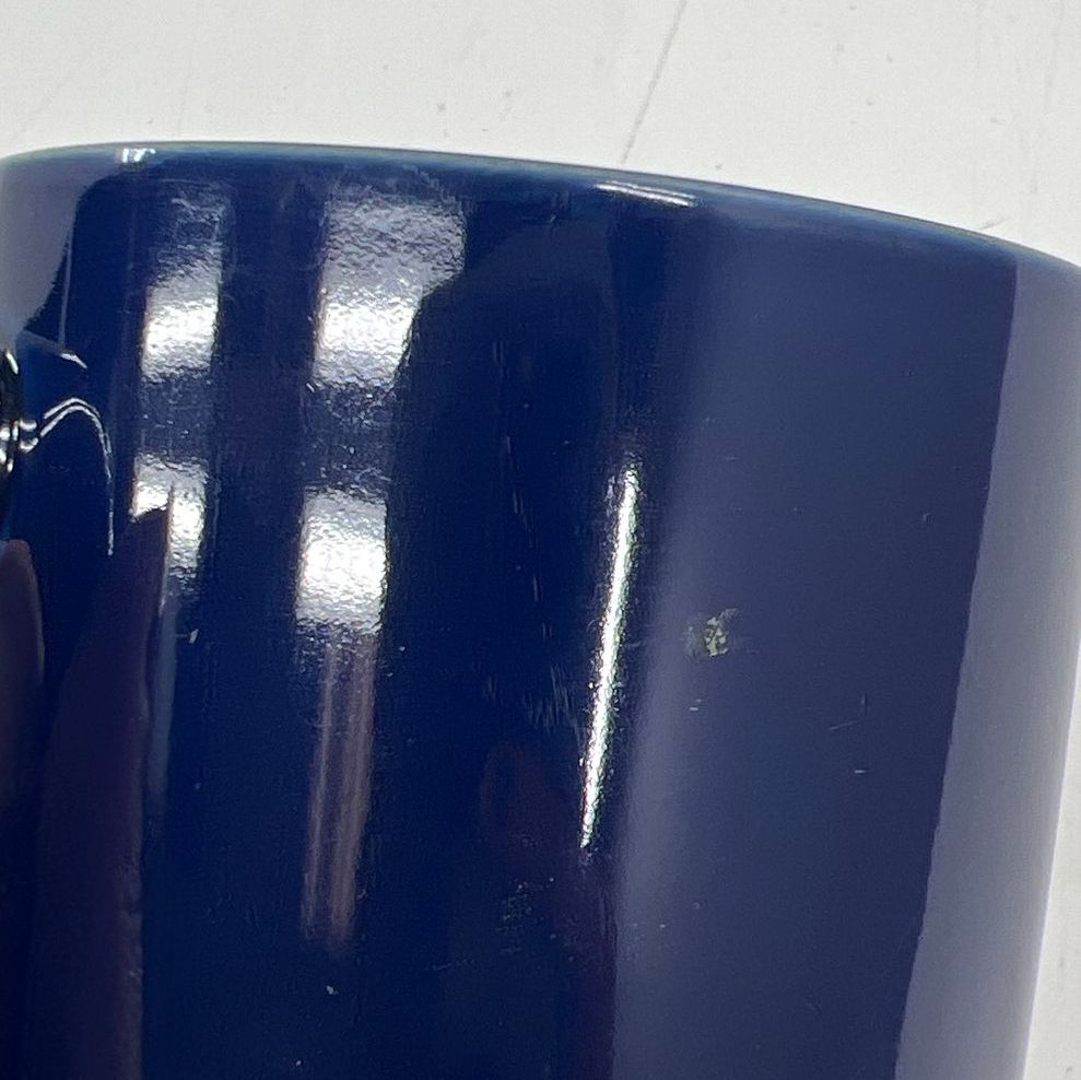 Vintage Yamato Japan Ceramic Coffee Mugs Cobalt Blue Glaze Lot of 2