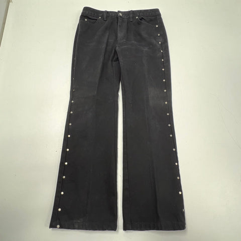 Vintage Y2K Michael Kors Black Studded Wide Leg Flare Jeans Women's Size 6