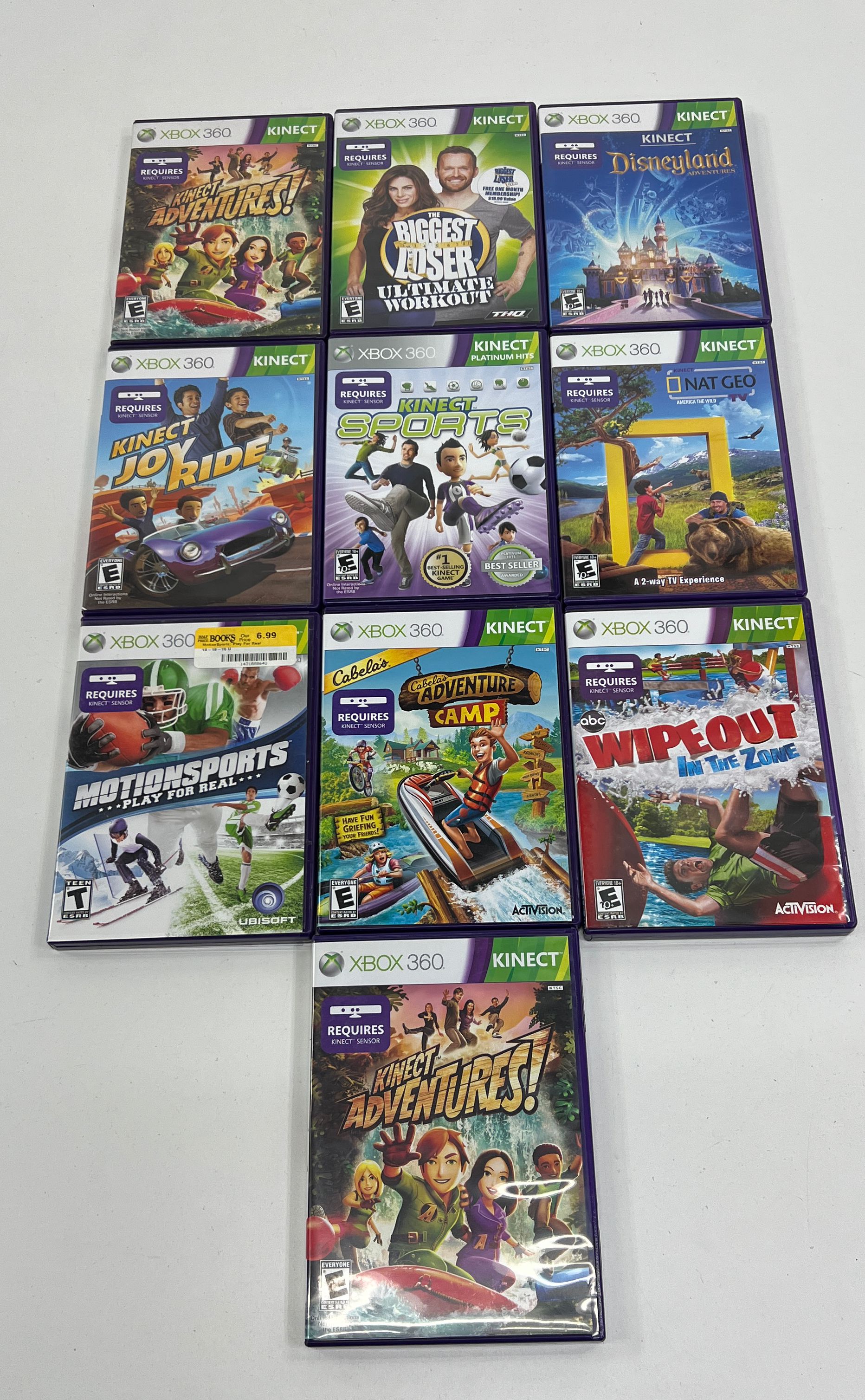 Microsoft Xbox 360 Kinect Mixed Games Lot in Cases UNTESTED Joy Ride Wipe Out