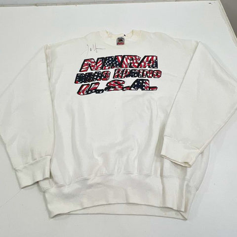 Vintage 90s Fruit of the Loom NHRA Drag Racing Signed Sweatshirt USA Made Mens L