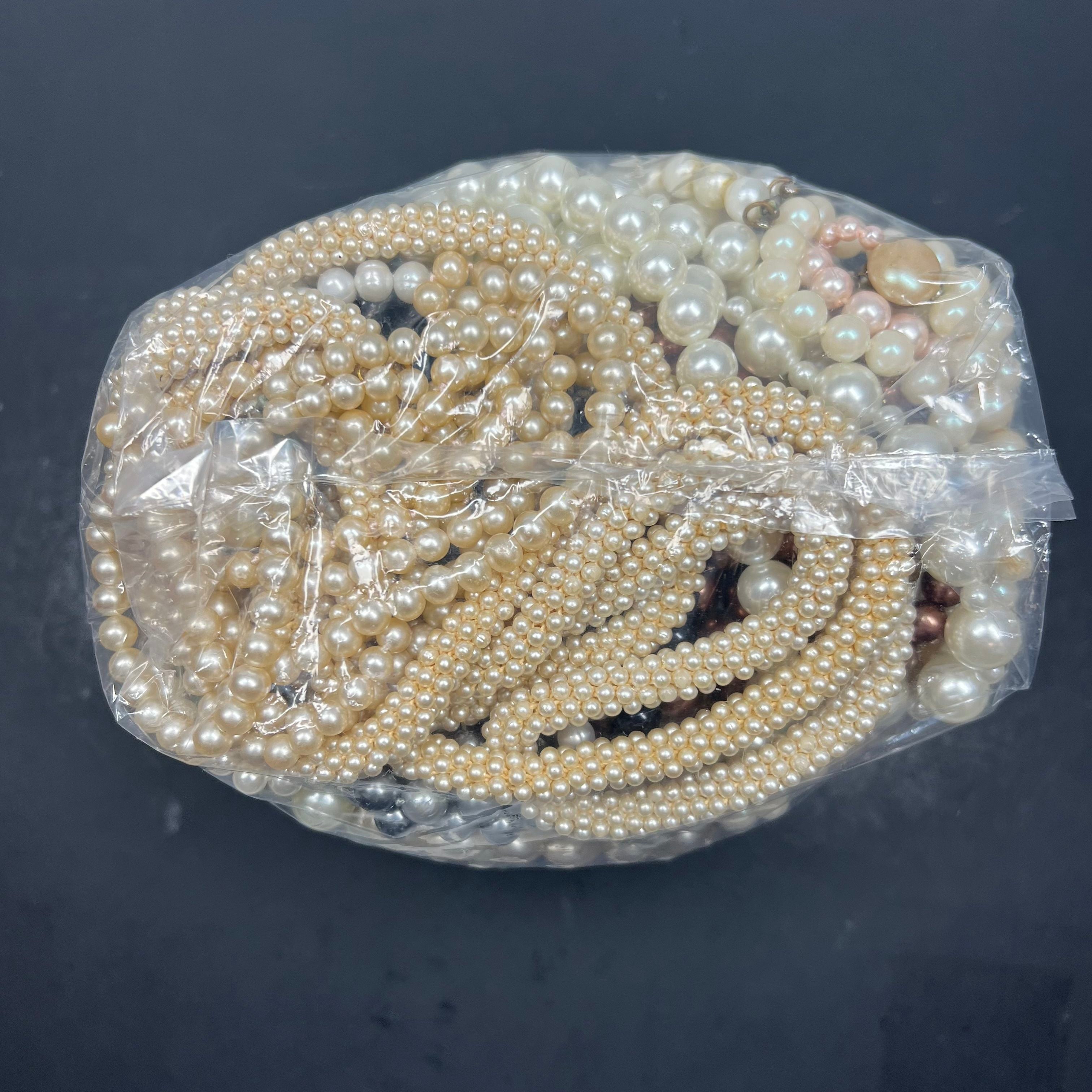 3LB+ Lot of Faux Pearl Jewelry Necklaces Bracelets Styles Vary