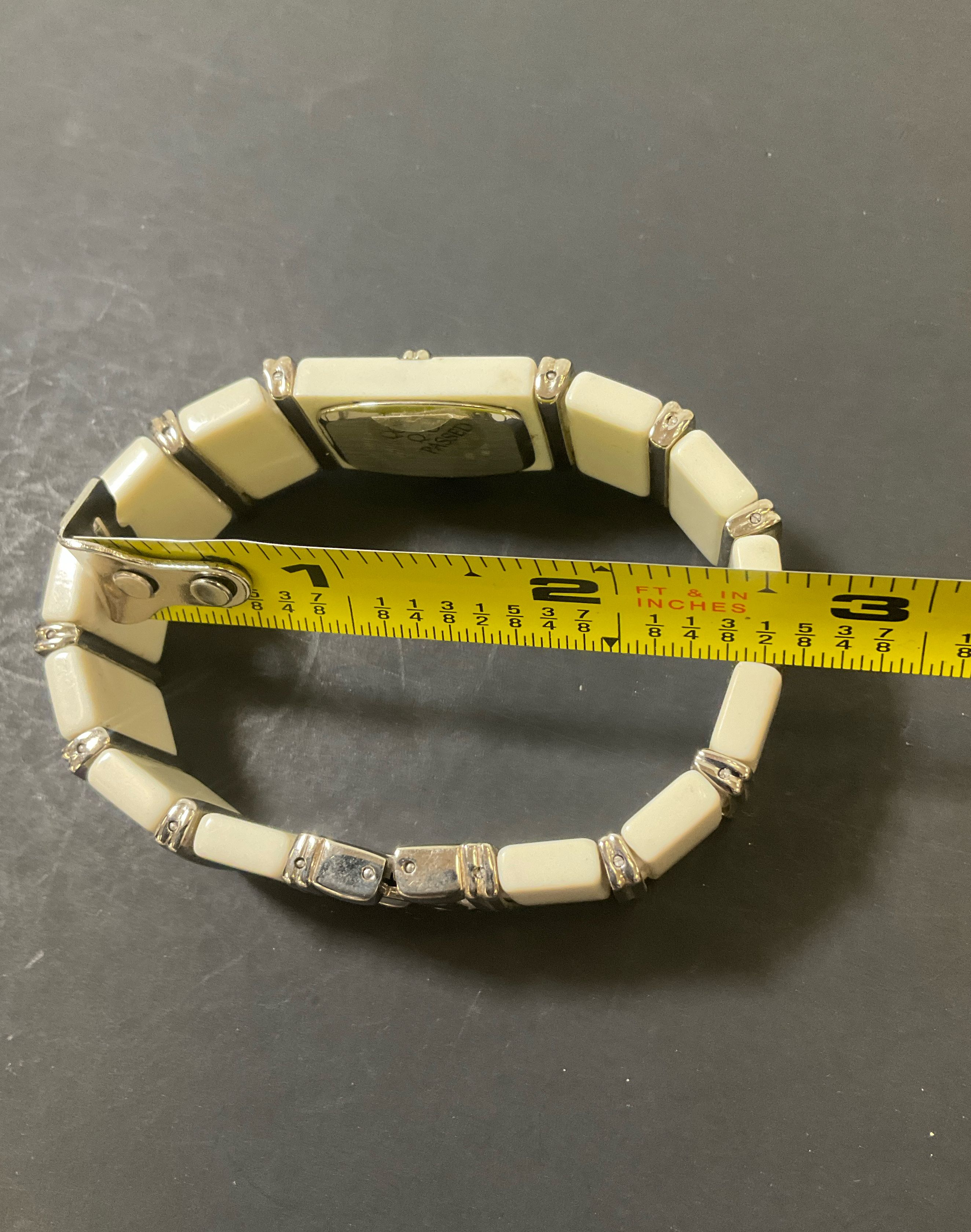 Vintage Alto Women's White Rectangular Bracelet Style Watch Untested