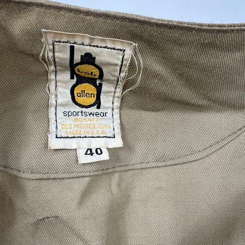 Vintage 80s Bob Allen Tan Padded Shooting Hunting Jacket Made in USA Men's 40