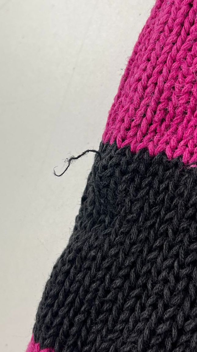 Vintage 80s Forenza Pink Black Striped Ramie Cotton Cardigan Sweater Womens S