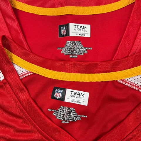 Lot of 2 NFL Team Apparel Kansas City Chiefs Womens Jersey Shirts Studded Sz M