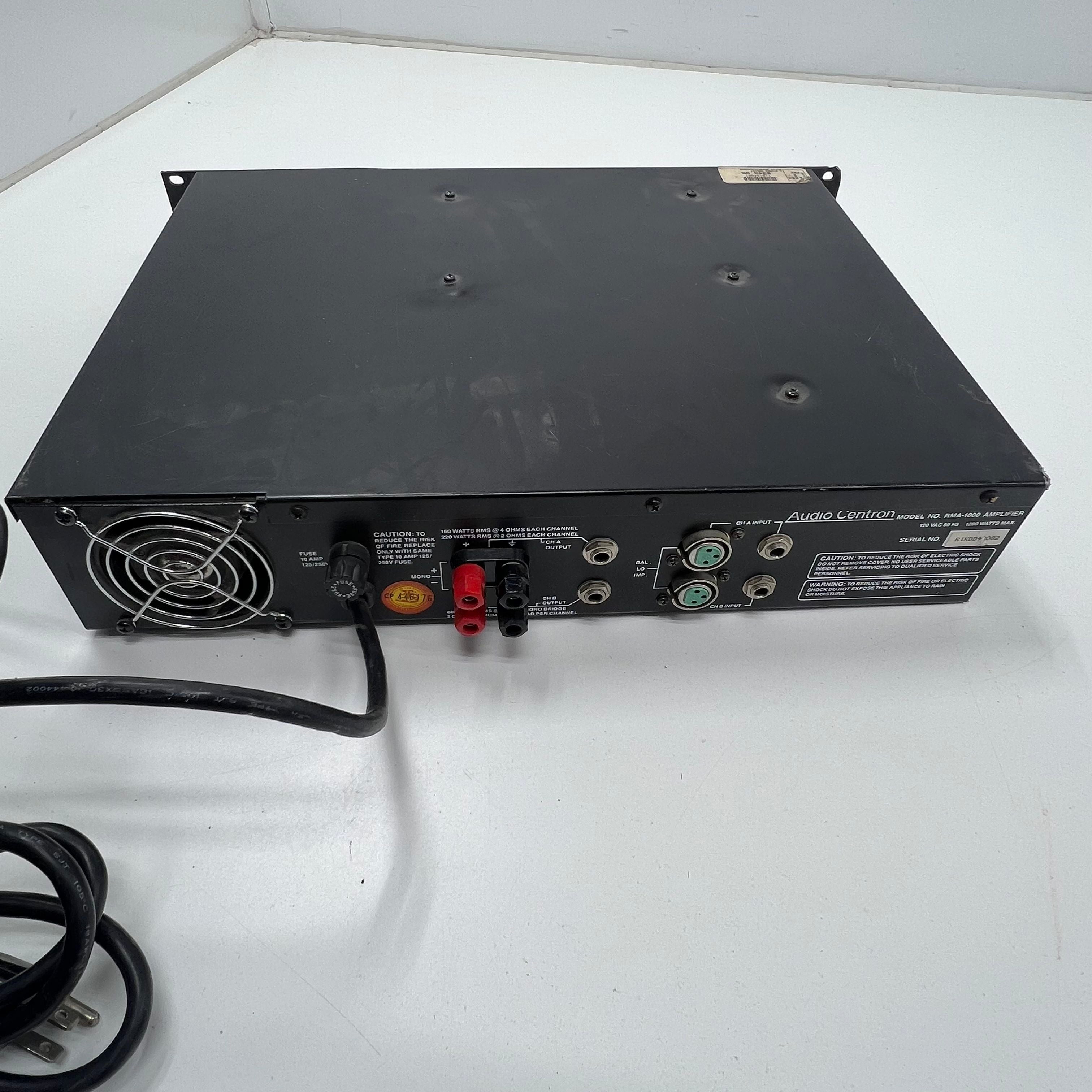 Audio Centron RMA-1000 Professional Power Amplifier Rack Mount 2-Channel