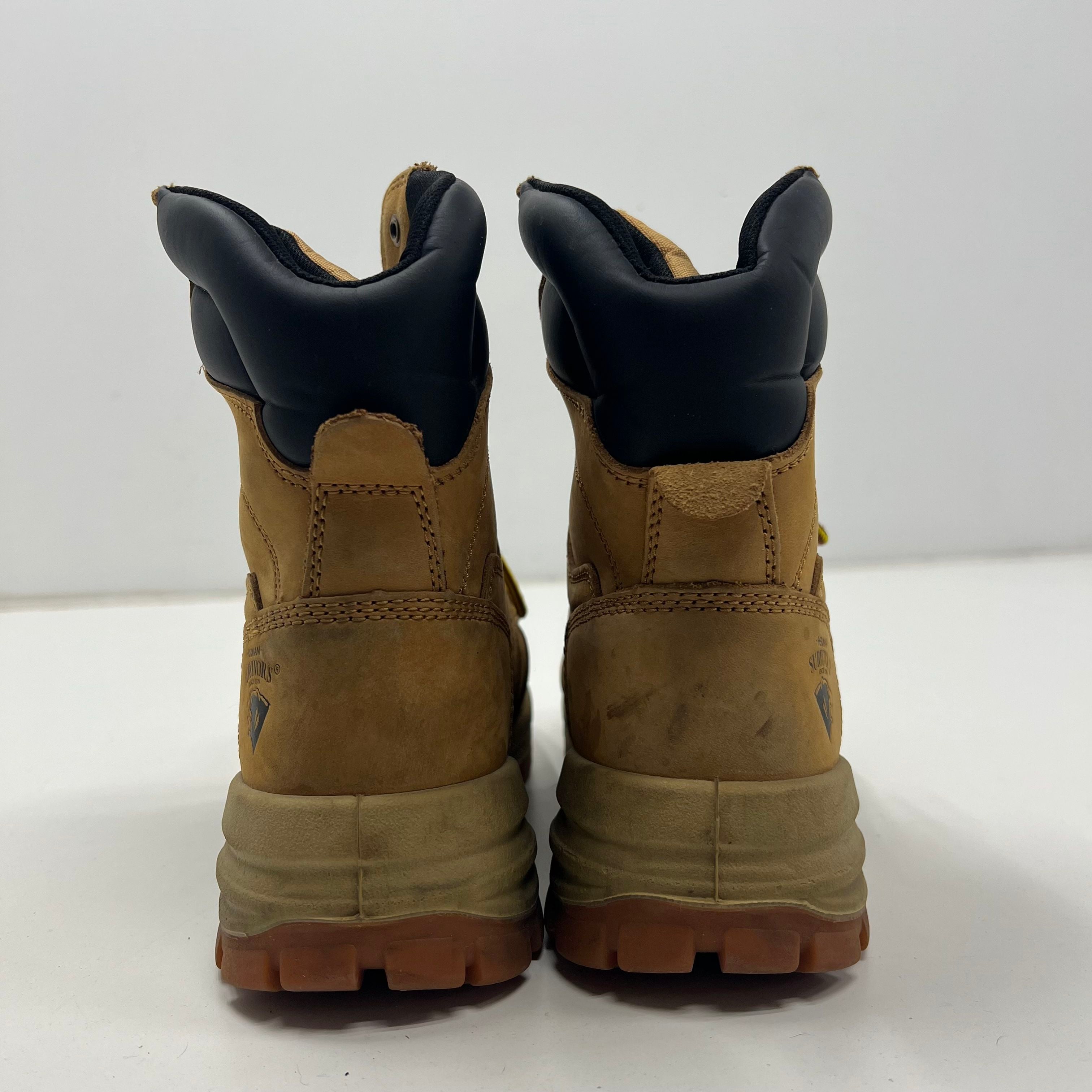 Herman Survivor Brown Lace Up Construction Work Boot Men 9W Steel Toe