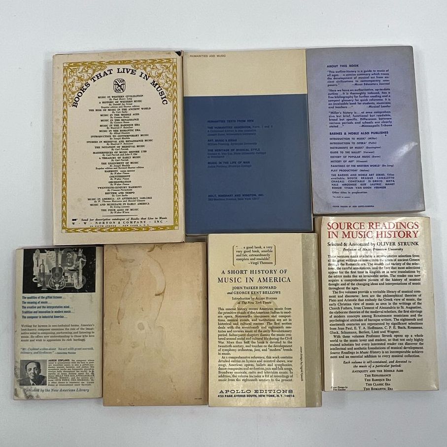 Vintage Lot Of 7 Music Books Bach Music in America Romantic Era History of Music