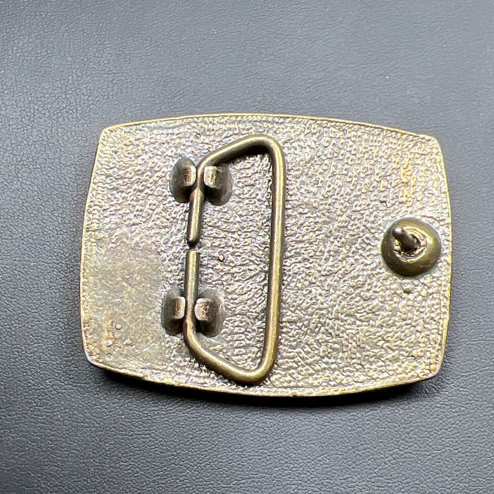 Brown Leather Duck CatTails Belt Buckle