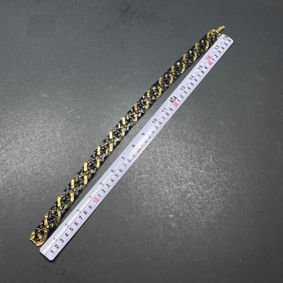 Napier Gold and Black Chain Link Necklace