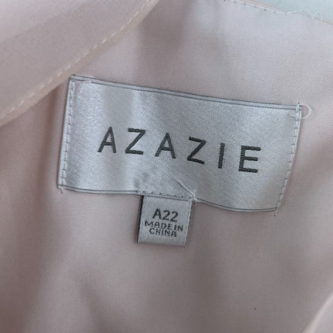 NWT Azazie Rose Petal Pink Adriana Pleated Bridesmaid Dress Gown Womens A22