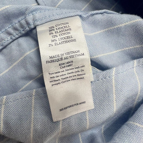NWT Faherty Stretch Oxford 2.0 Cloud Chalk Stripe Button Down Shirt Sz XL